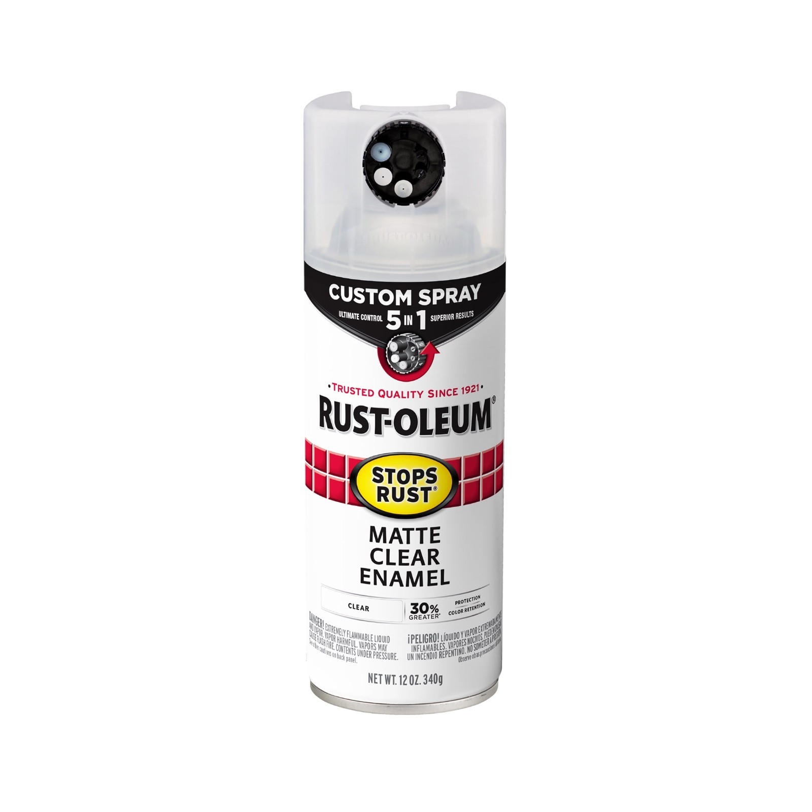 4 Pack Rust-Oleum Stops Rust Custom Spray 5-in-1, Matte Clear Spray Paint, 12 oz