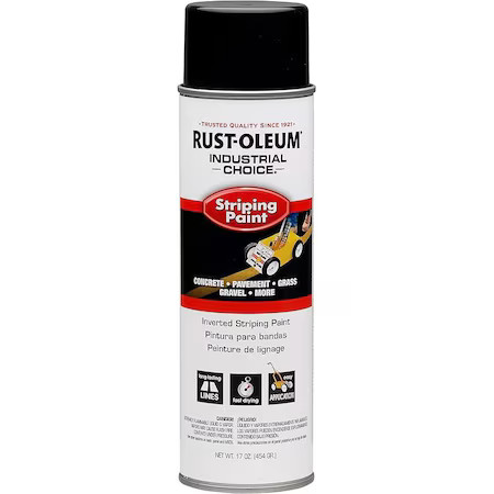 Rust-Oleum 1677838 Industrial Choice Striping Paint, 18 Oz, Black, Solvent