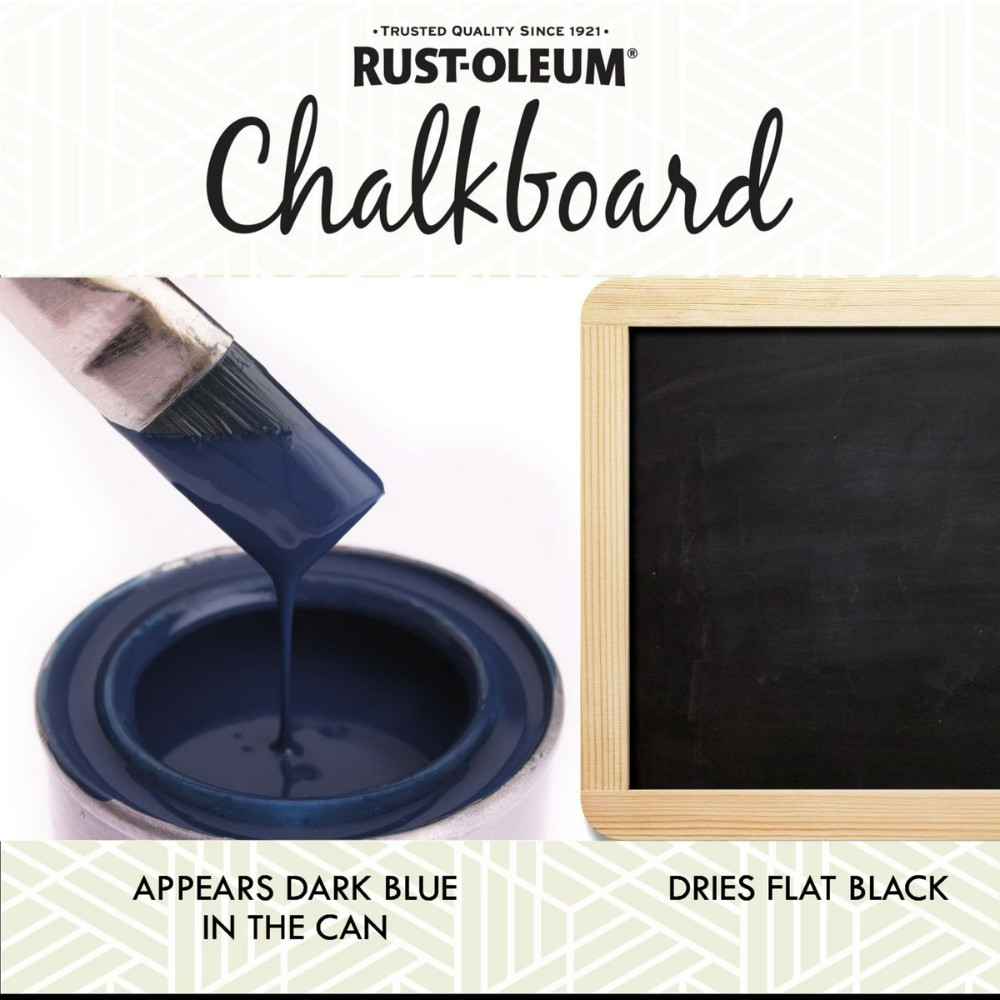 Rust-Oleum Chalkboard Paint, Matte Black Interior DIY Wall Paint 1 Quart, 2 Pack