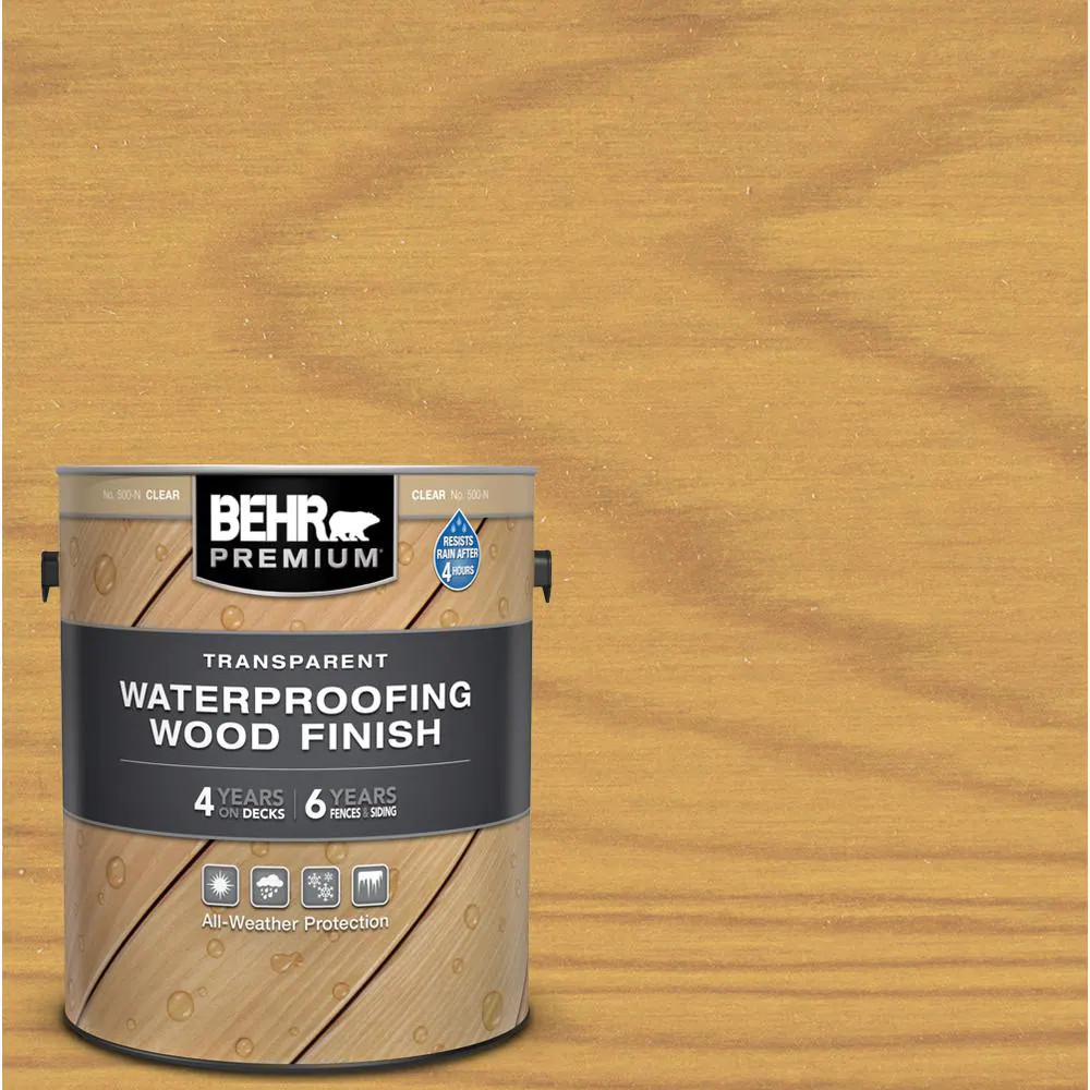 Exterior Wood Finish 1 Gal. Clear Transparent Waterproofing Decks Fences Siding
