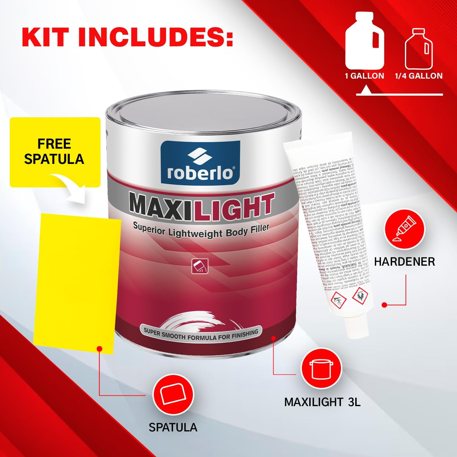 Maxilight Superior Lightweight Auto Body Filler – Easy Application, Super Smooth