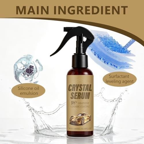 Crystal Serum 9H+ Graphene Ceramic Coating Spray for Cars, High Gloss 1PCS