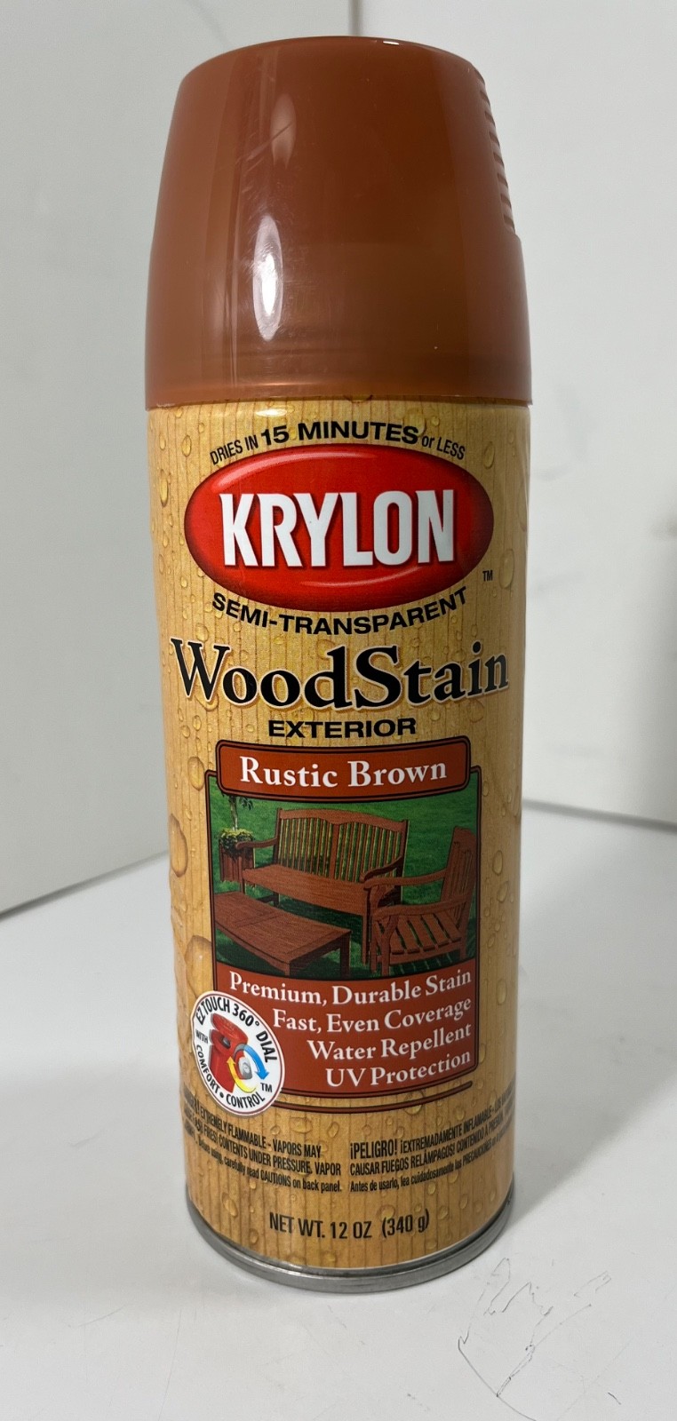 Krylon Wood Stain Exterior Semi-Transparent Rustic Brown 12 oz. Spray – Discont.