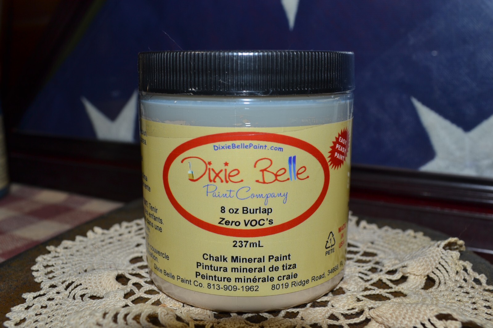 DIXIE BELLE CHALK MINERAL PAINT BURLAP WATER BASED 8 oz BRAND NEW