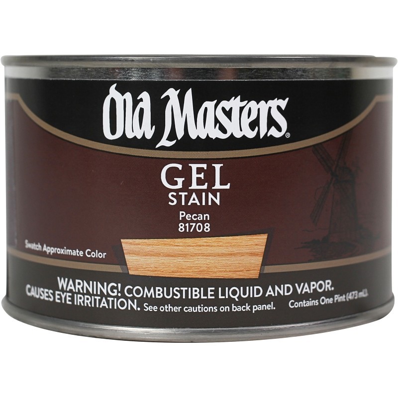 Old Masters 81708 Gel Stain, Pecan, Liquid, 1 pt, Can