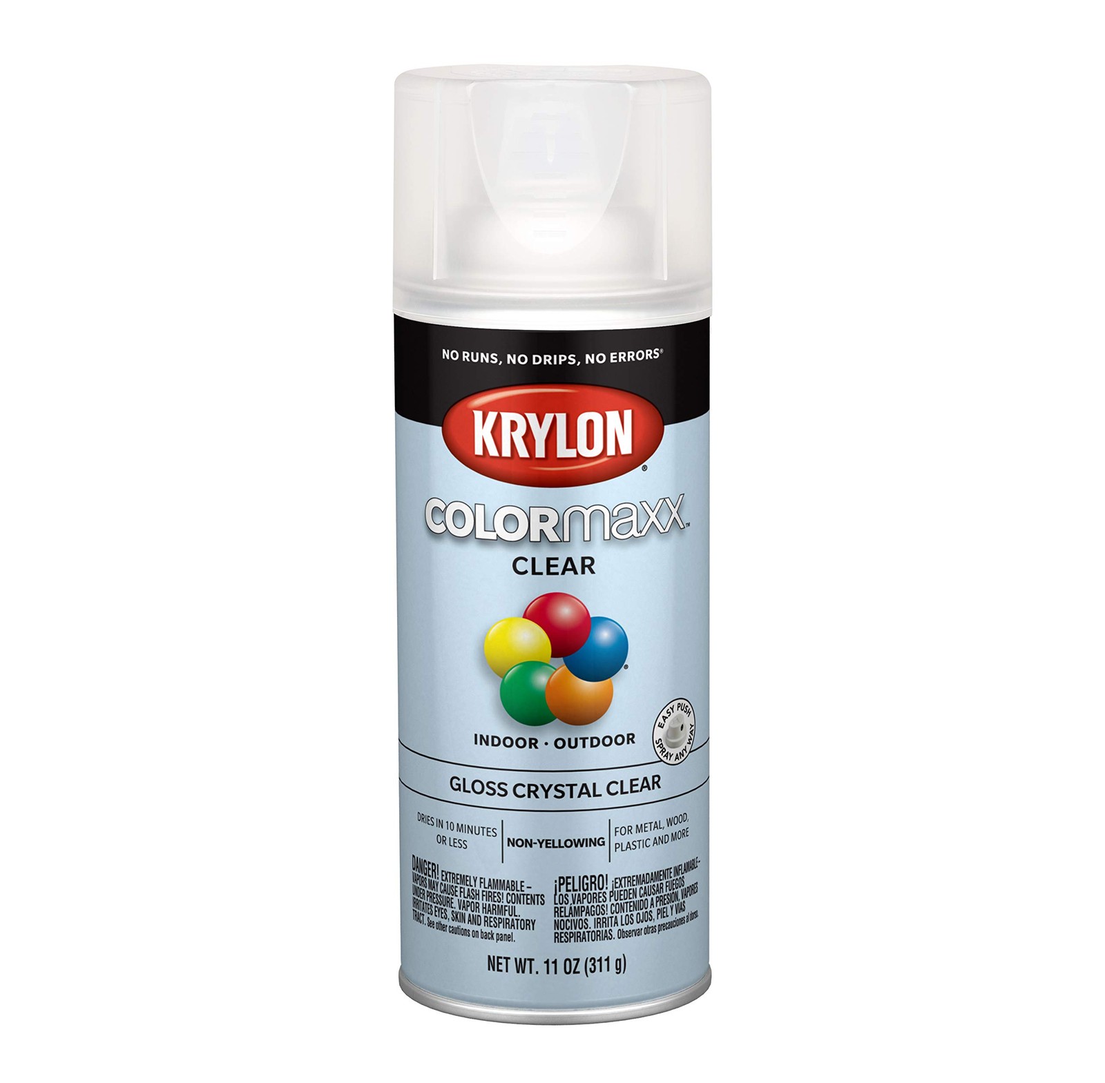 Krylon COLORmaxx Gloss Crystal Clear Spray Paint 11 Ounce for DIY Projects