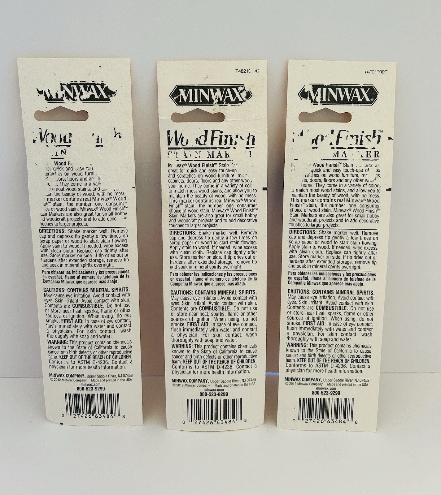 SET OF 3 Minwax ~ RED MAHOGANY ~ Wood Finish Stain Marker ~ For Easy Touch Ups