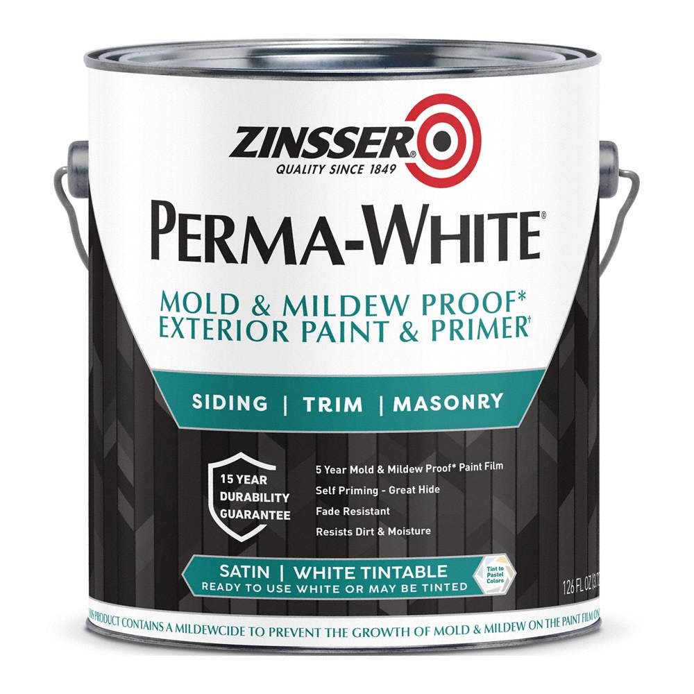 ZINSSER 3101 Paint,Latex Acrylic,White, 1 gal. 4FZX6