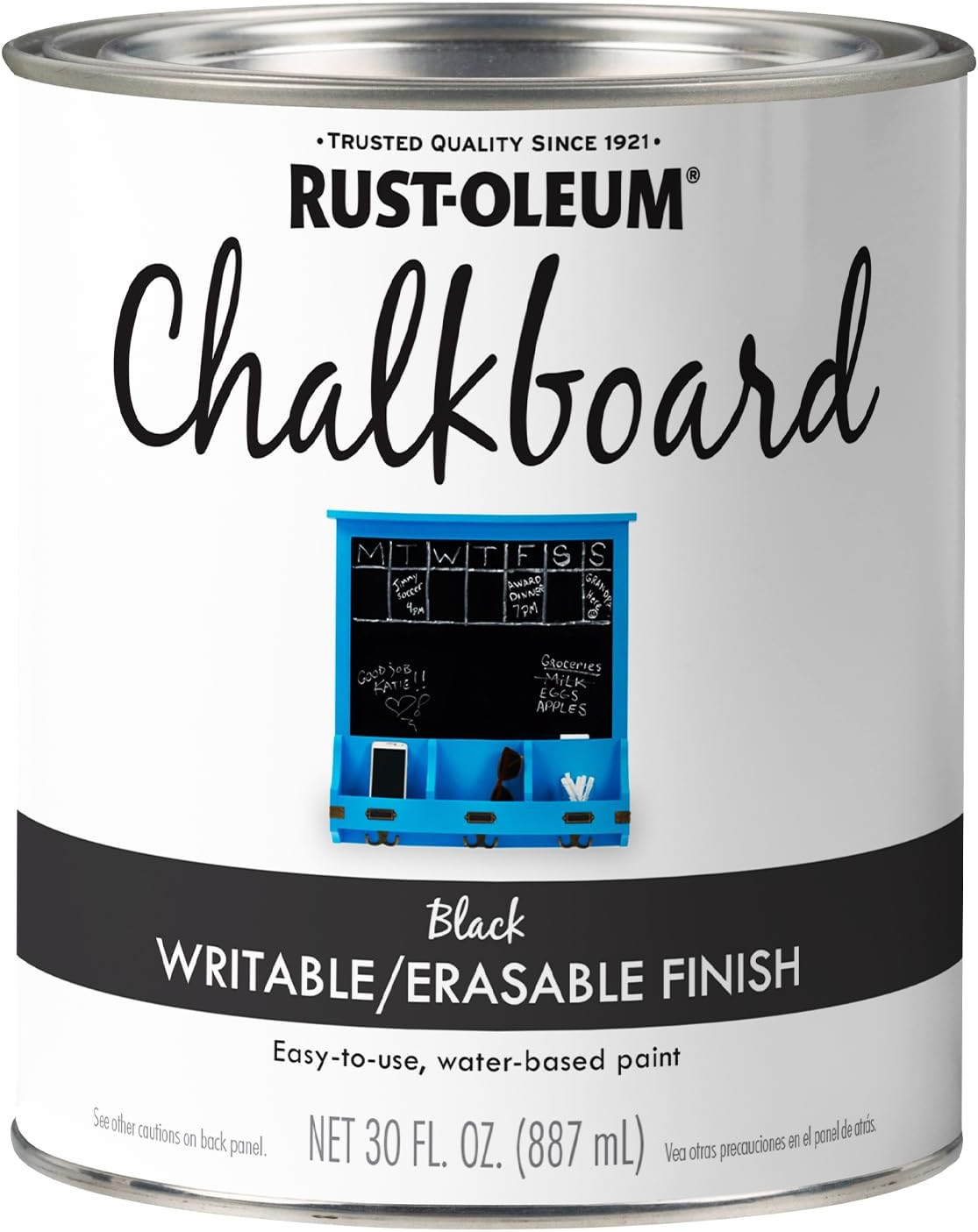 301450 Specialty Chalkboard Brush-On Paint, 30 Fl Oz, Flat Black