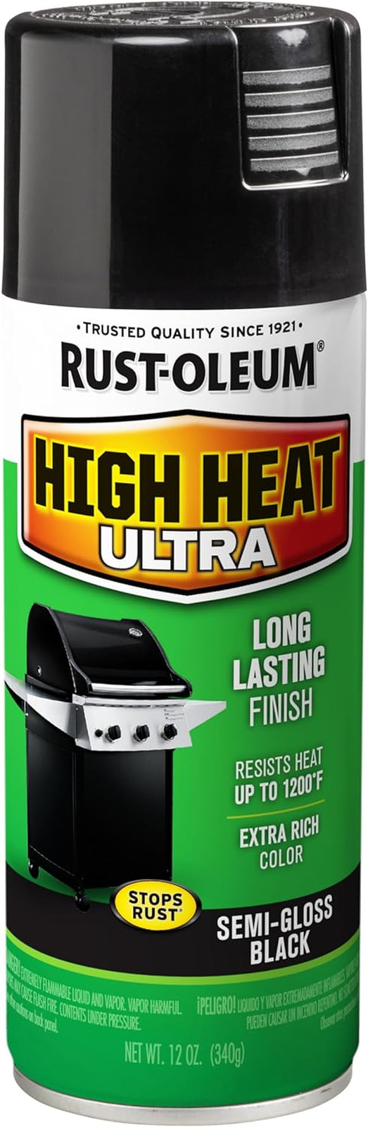 Paint 241169 High Heat Ultra Enamel Spray, Black, 12-Ounce, 12 Ounce (Pack of 1)