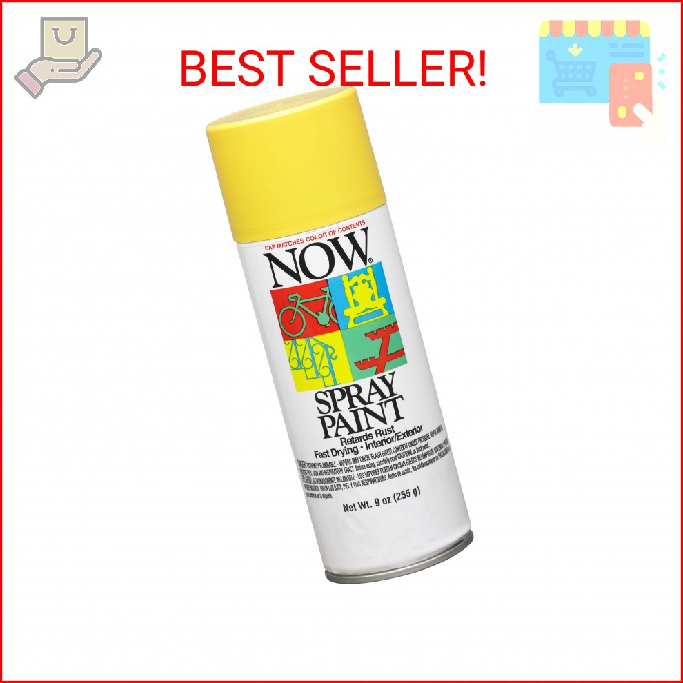 Krylon NOW Spray Paint, Gloss, Yellow, 9 oz