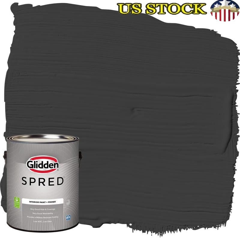 Interior Wall Paint Primer Semi Gloss Black Low VOC Washable 1 Gallon 400 sq ft