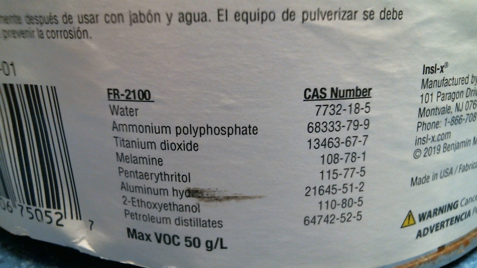 Insl-X Fire Retardant Paint, Flat, White 1 gal. (FR-210) FS