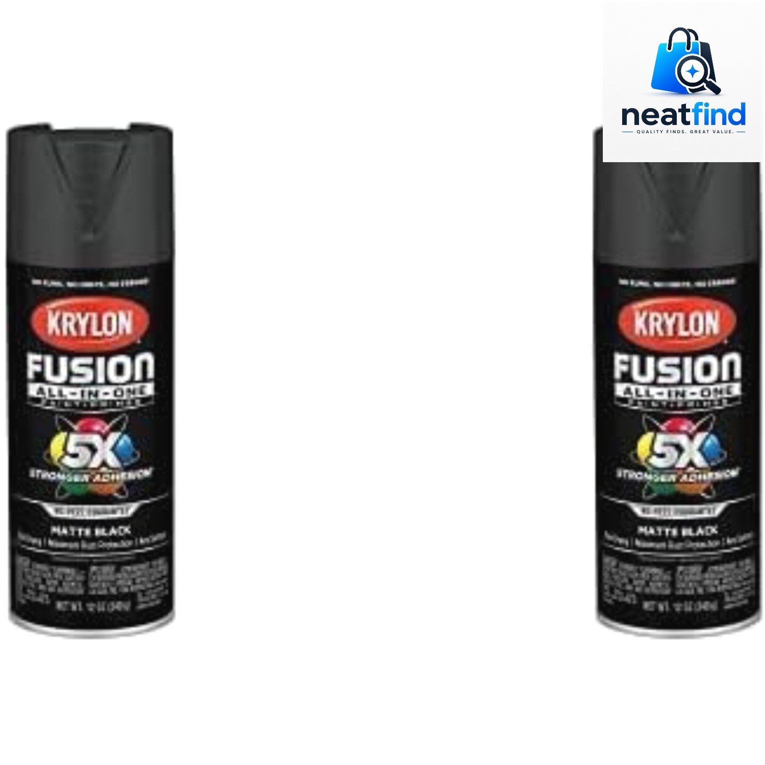 K02732007 Fusion All-In-One Spray Paint for Indoor/Outdoor Use, Matte Black, …
