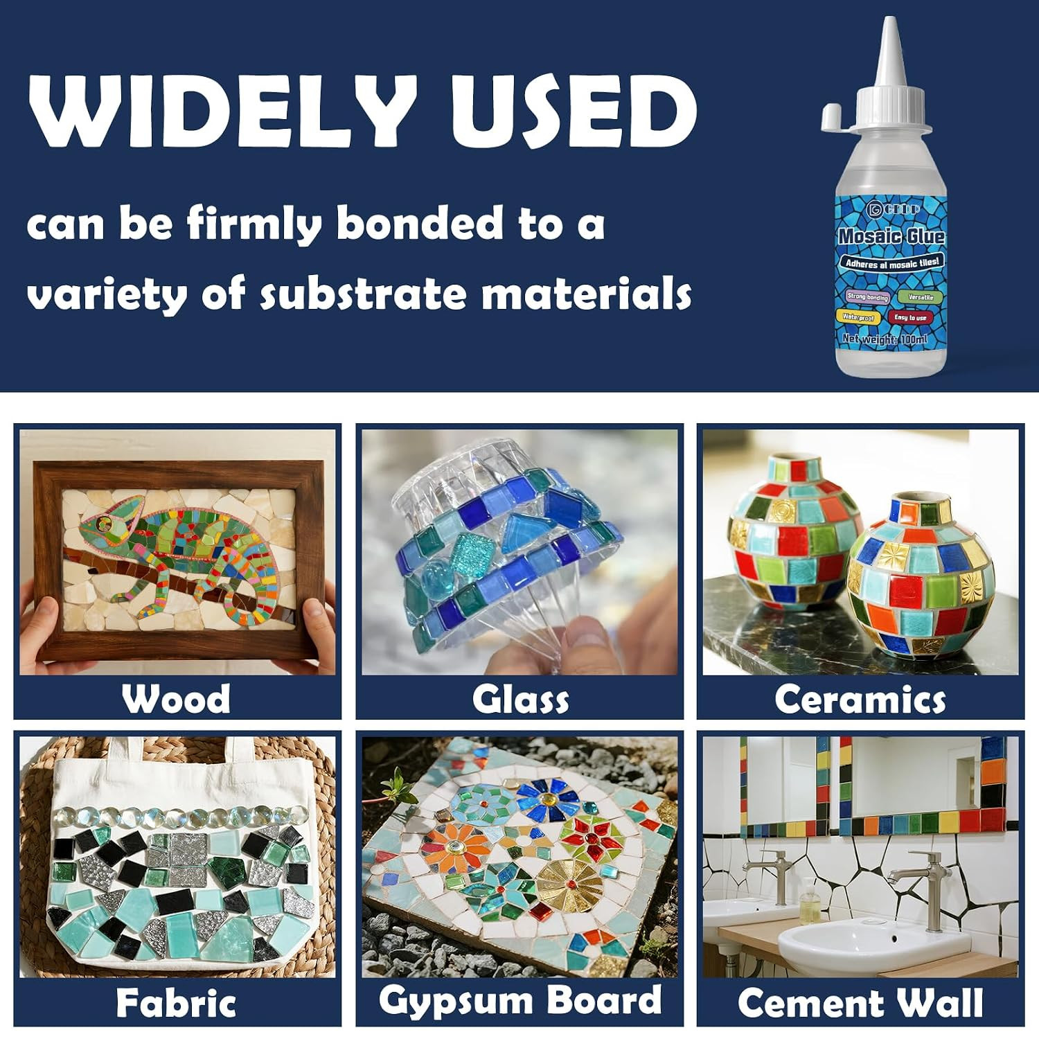 200Ml Clear Mosaic Tile Glue, Waterproof & Moisture Proof Fast Drying | Strong B