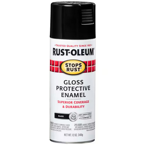 12 oz. Protective Enamel Gloss Black Spray Paint – Durable, Smooth Finish for Pr