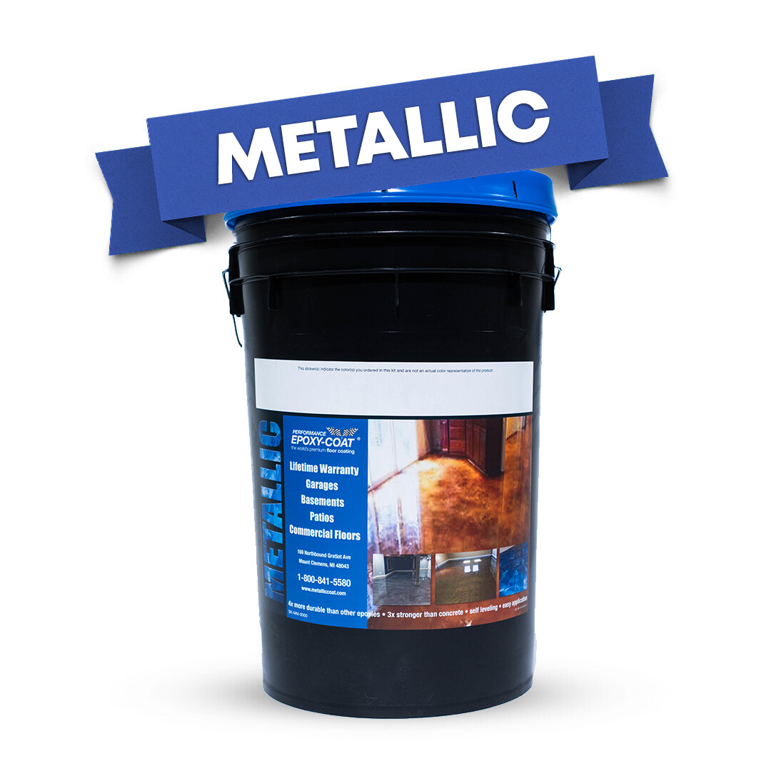 Metallic Full Epoxy Floor Coating Kit 300 sq. ft. TILE RED Base Coat
