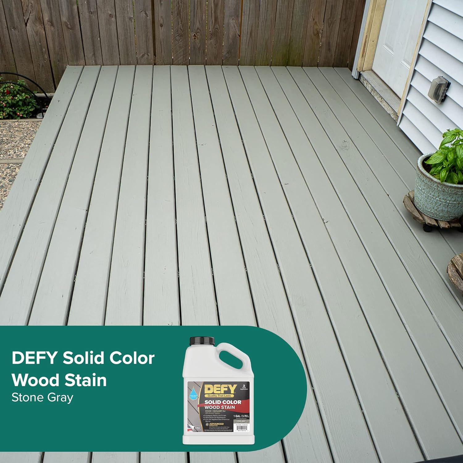 Stone Gray UV Resistant Deck & Fence Stain – 1 Gallon Durable Finish