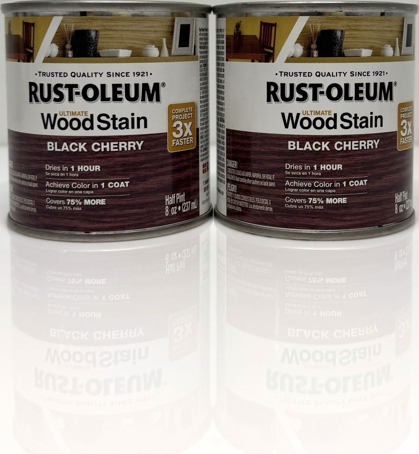 Rust-Oleum Ultimate Wood Stain Black Cherry 8 oz Fast Drying 2 Pack
