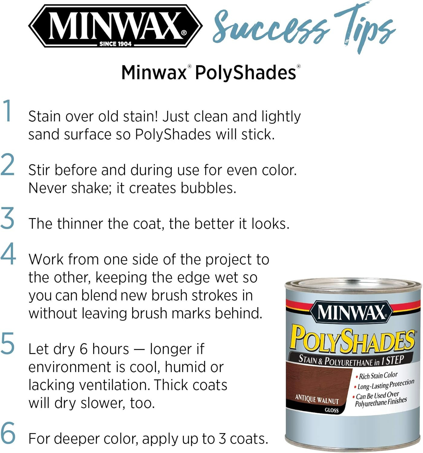 613970444 Polyshades – Stain & Polyurethane in 1 Step, Quart, Espresso, Satin