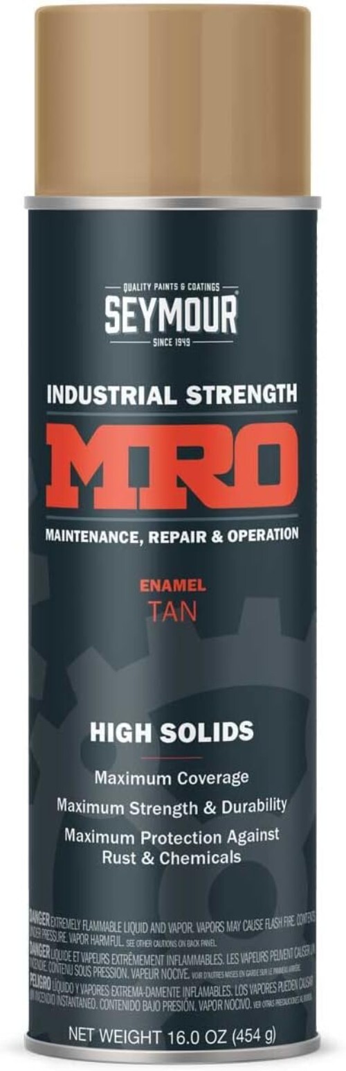 High-Gloss Tan Industrial Spray Paint – 16 Fl Oz for Metal & Outdoor Use