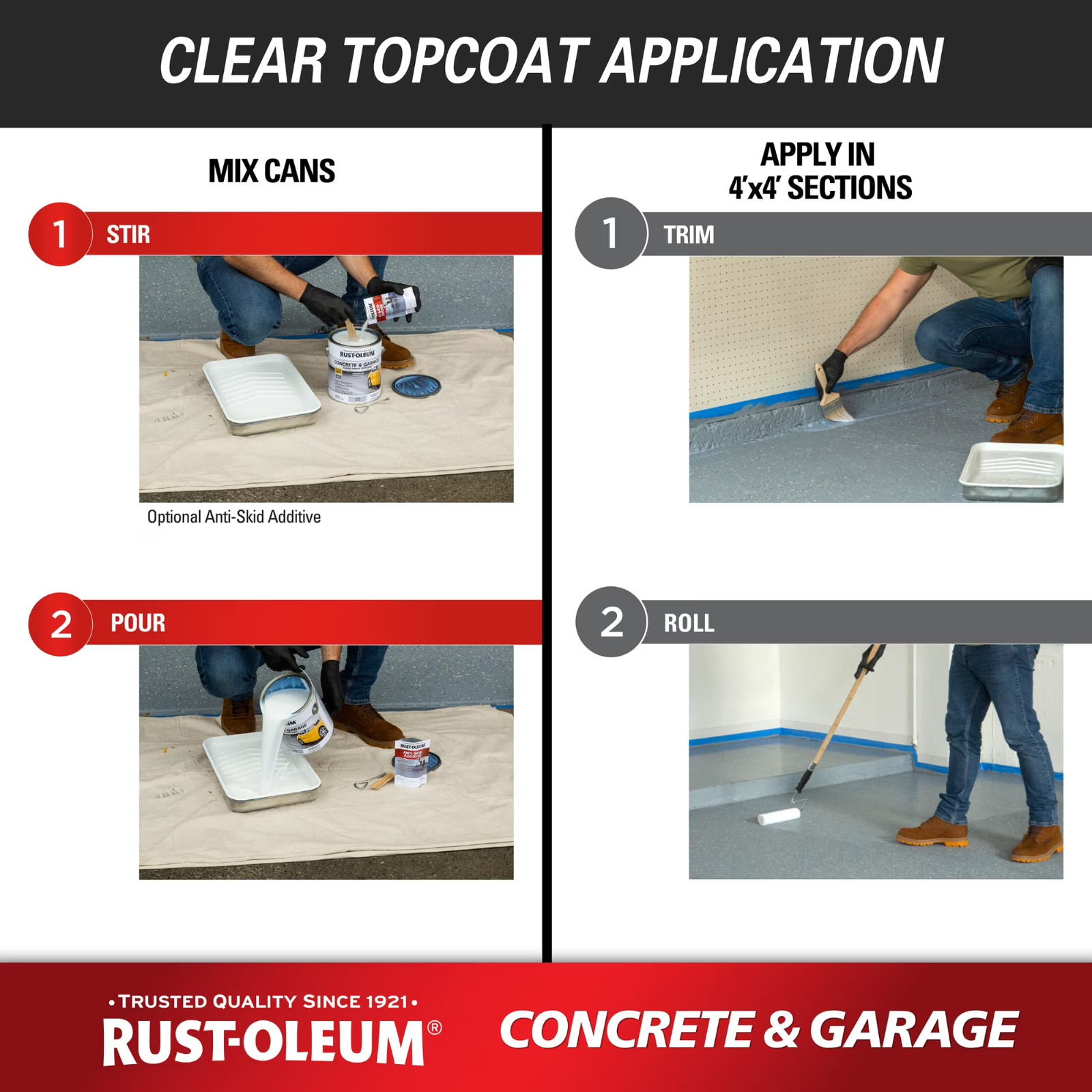 Clear, Rust-Oleum Concrete & Garage Topcoat-320202, 1 gal