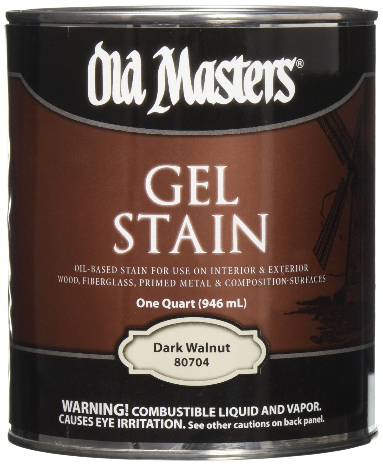 Old Masters 24991 80704 Gel Stain, 1 Quart, Dark Walnut, 32 Fl Oz
