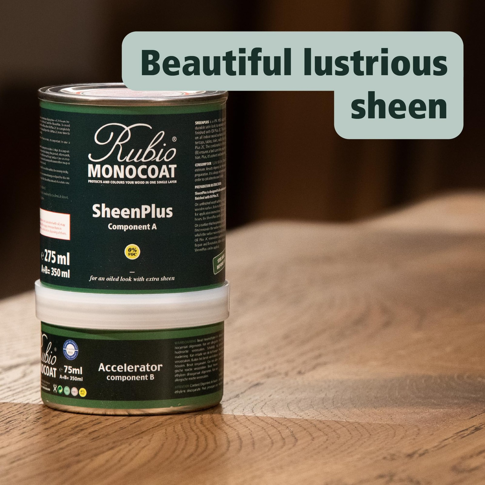 Rubio Monocoat SheenPlus 560 ft² | 0% VOC Satin Look Sheen Enhancer & 350 mL