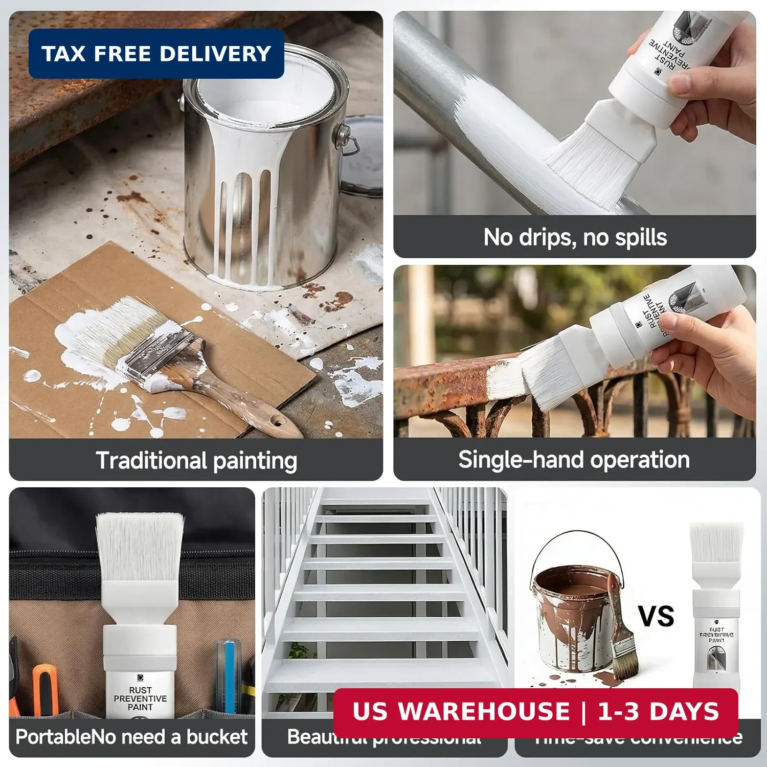2-in-1 Rust Converter & Metal Primer with Brush(5.29 Oz), Stops & Prevents Corro