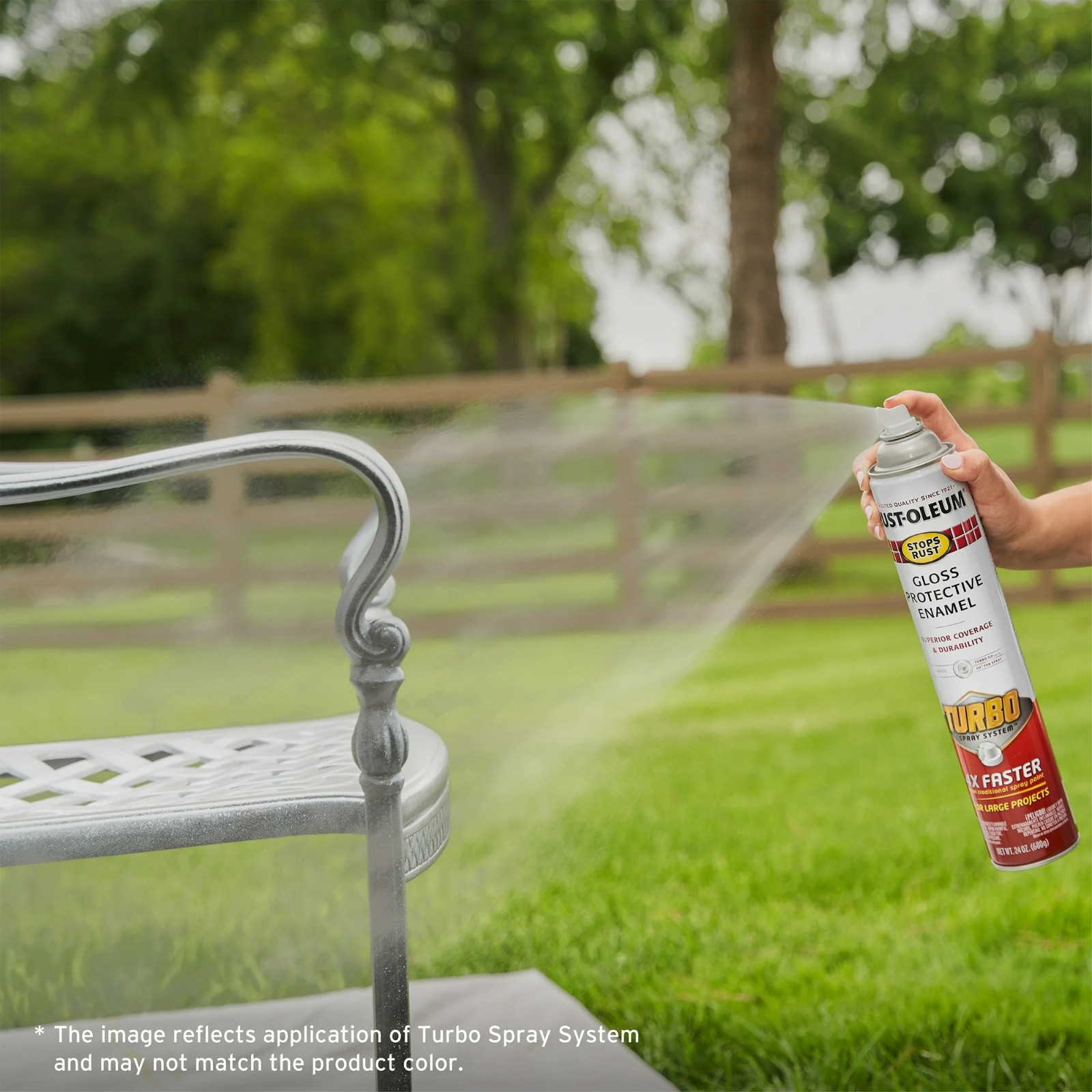 Rust-Oleum 334128 Stops Rust Turbo Spray System Spray Paint, 24 oz, Gloss Black