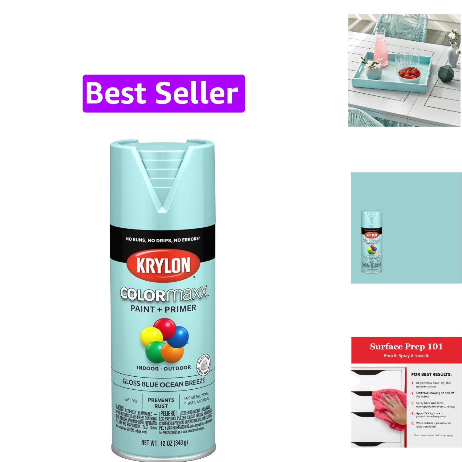 ColorMaxx 12 Oz. Gloss Spray Paint, Blue Ocean Breeze – 1 Each