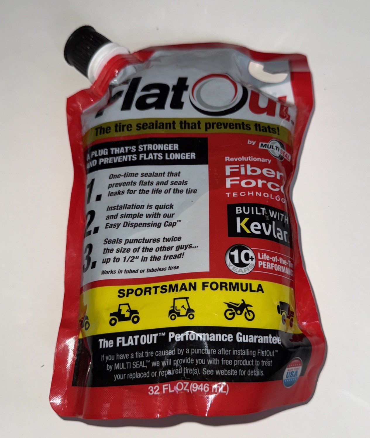 FlatOut Tire Sealant Sportsman Formula 32 oz ATV UTV Golf Cart Prevent Flat NEW