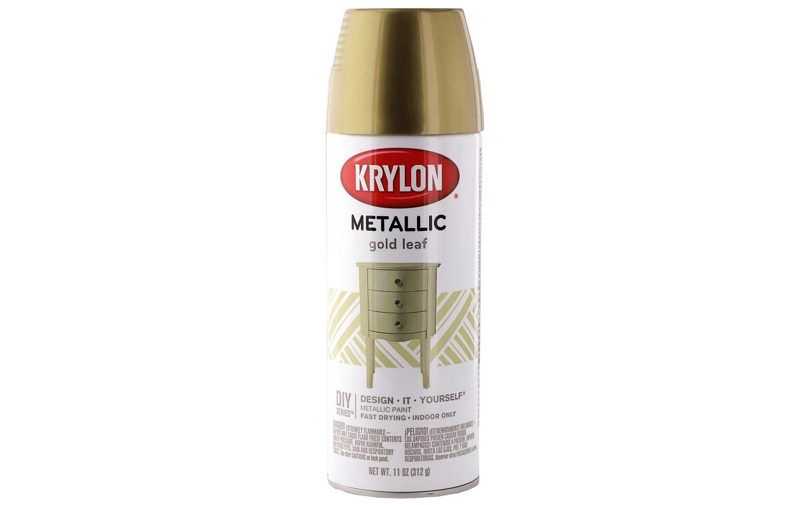 Gold Leaf Spray Paint 11 Ounce High Gloss Metallic Finish Fast Drying Durable