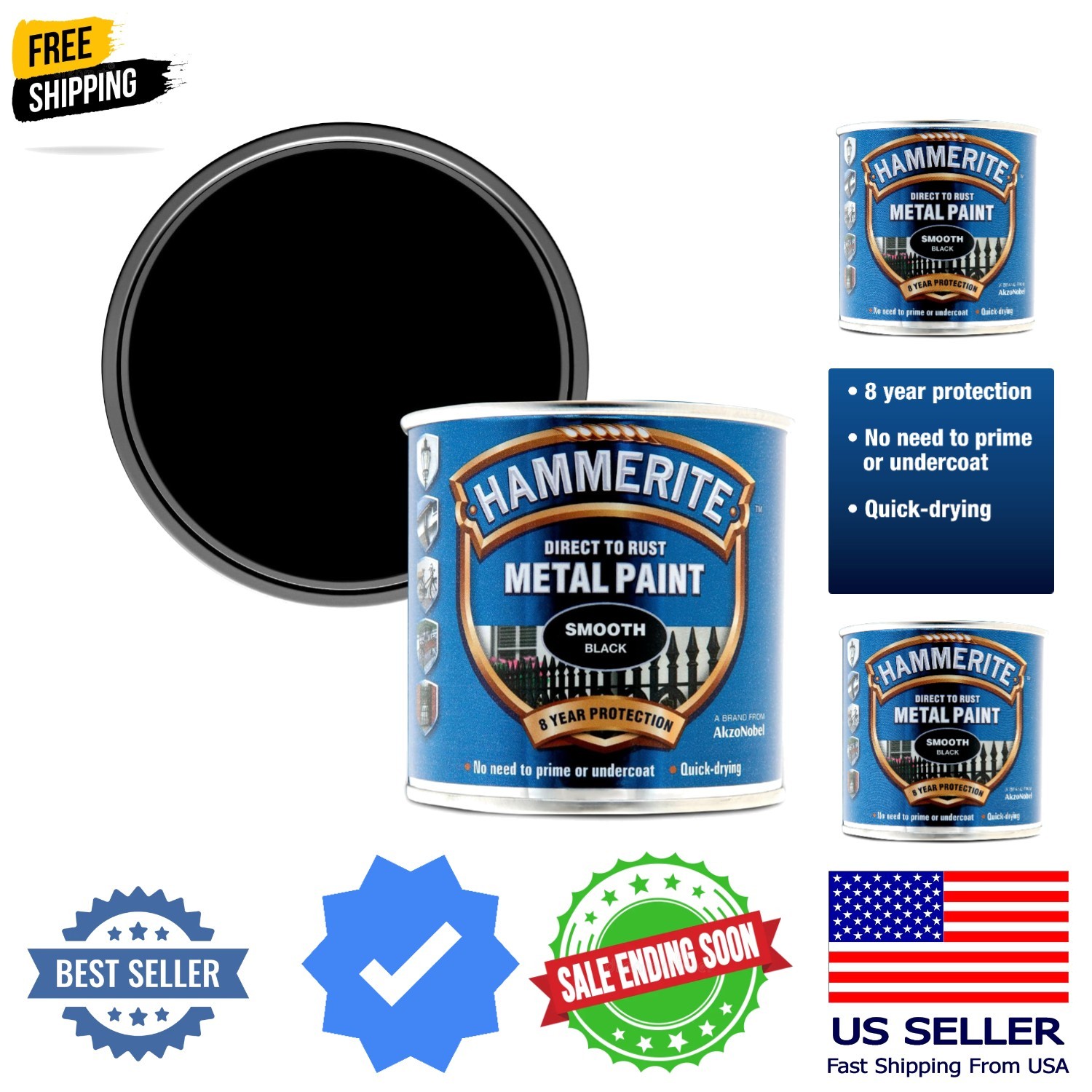 Direct to Rust Metal Paint – Smooth Black Finish 250ML