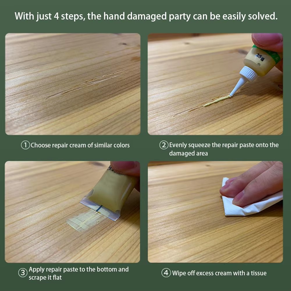 Wood Repair Paste Scratch Remover Furniture Floor Cabinet Touch Up Wax 25g