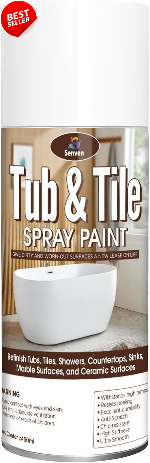 Tub and Tile Spray Paint White Gloss for Ceramic Porcelain Fiberglass Bath – US