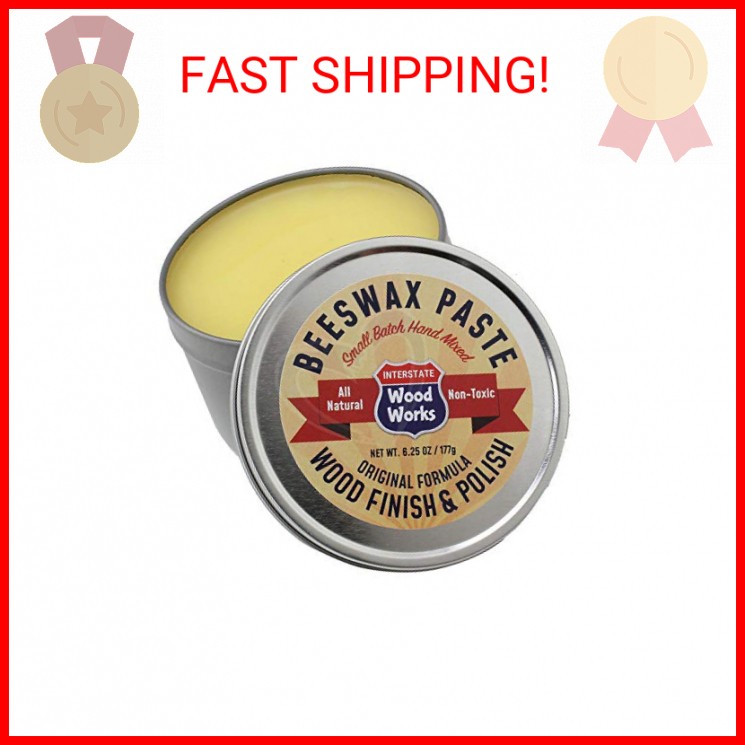 Interstate WoodWorks Beeswax Paste Wood Finish & Polish – 6.25 oz.- Cutting Boar