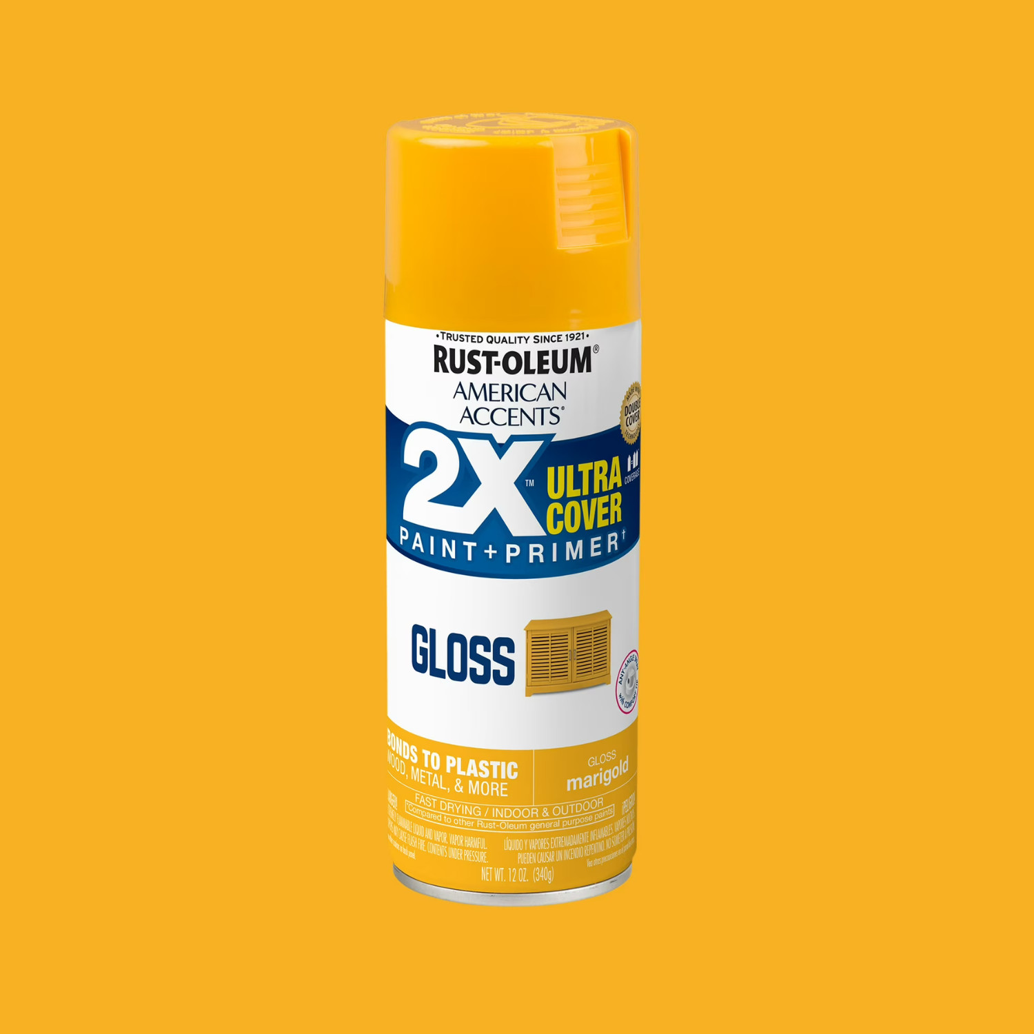 Rust-Oleum American Accents 2X Gloss Spray Paint Marigold 12oz 6-Pack