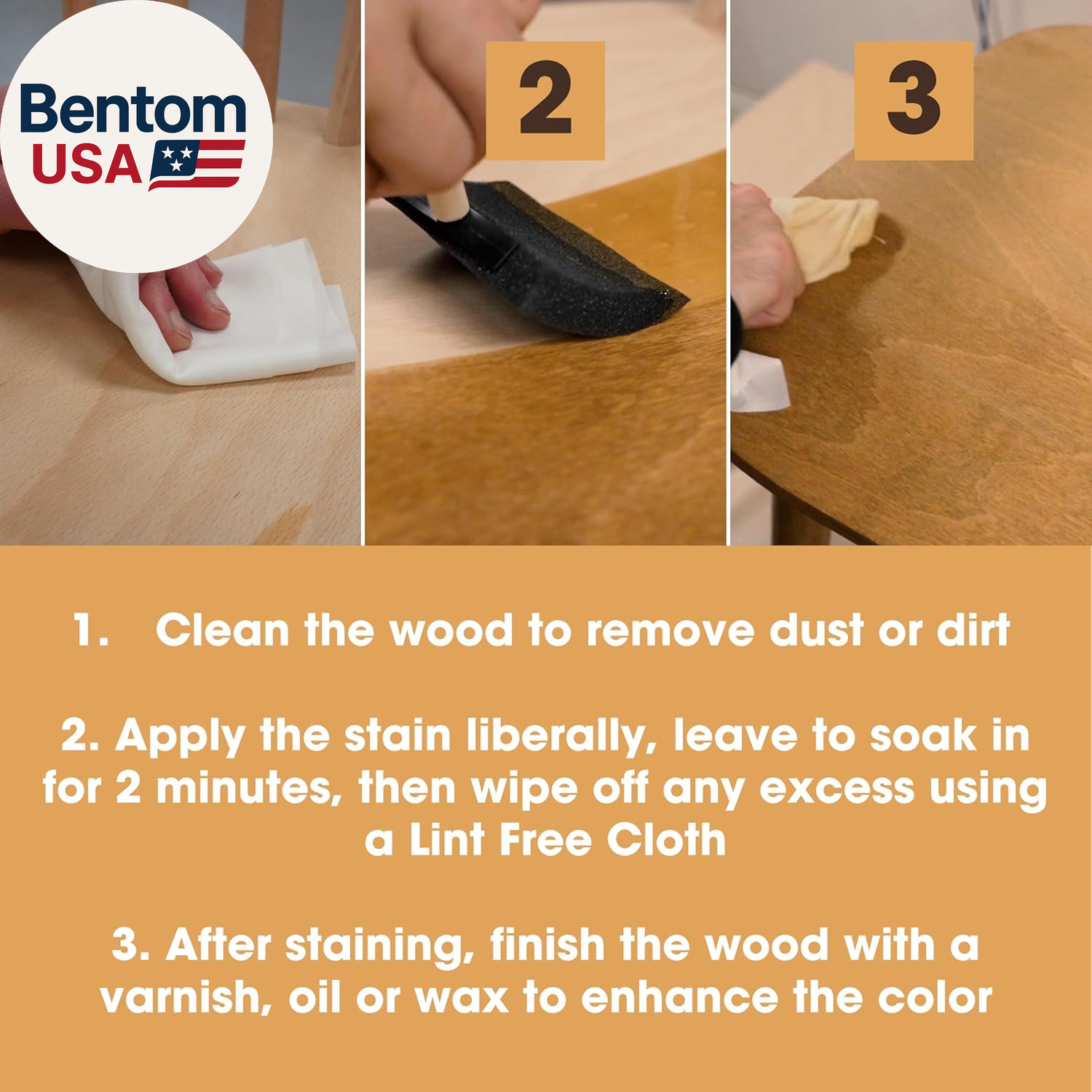 Wood Stain | Walnut | Water Based | Fast Drying, Low Odor, & Non-Toxic | for Ind