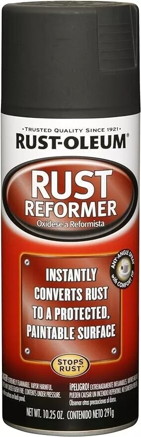 Rust-Oleum Stops Rust Converter Rust Reformer Spray Flat Black Finish 10 oz, NEW