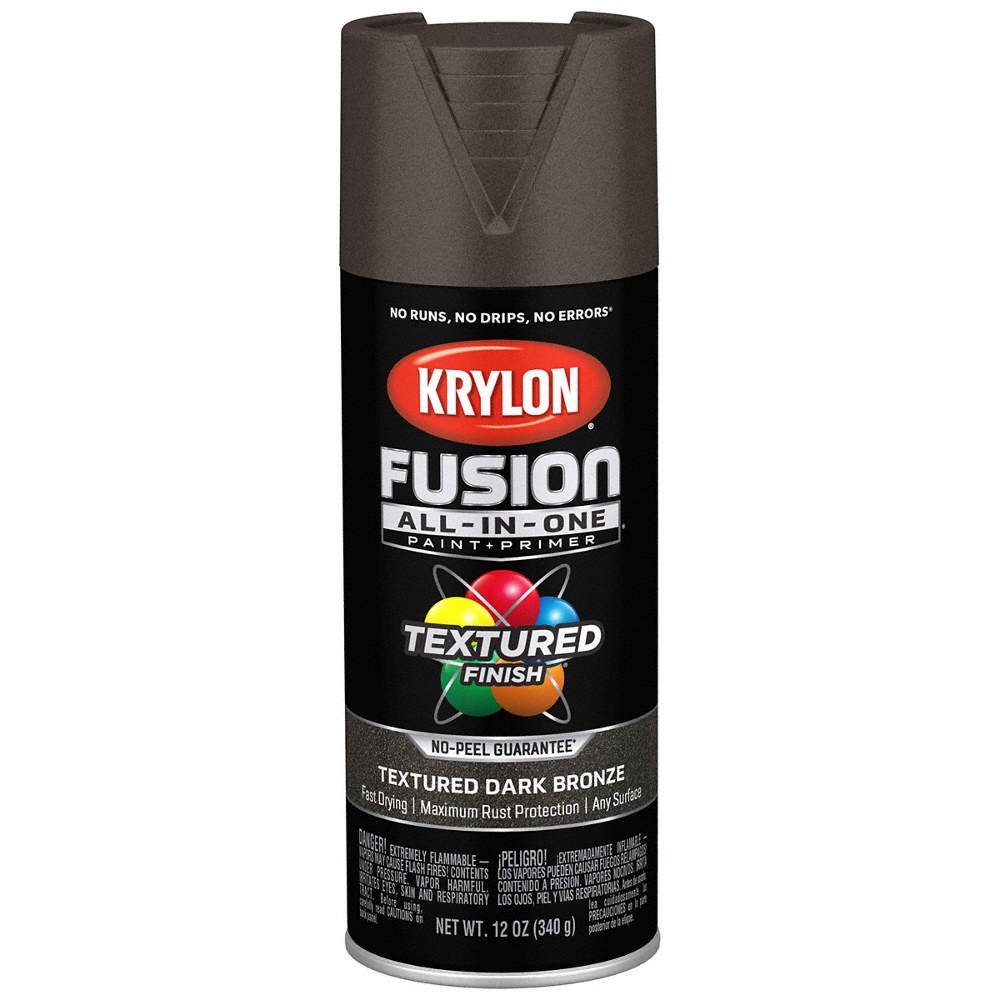 KRYLON K02778007 Textured Spray Paint,Dark Bronze,12 oz. 55EG93