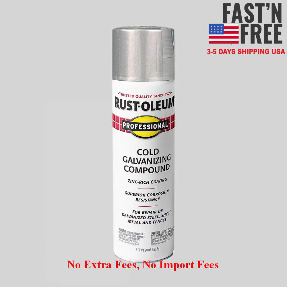 (6 Pack) Cold Gray, Rust-Oleum Professional Galvanizing Compound Spray, 20 oz