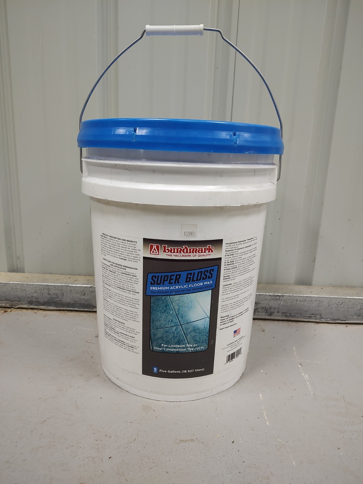 Lundmark Super Gloss Acrylic, Extra Heavy-Duty Hard Finish Floor Wax, 5-Gallon
