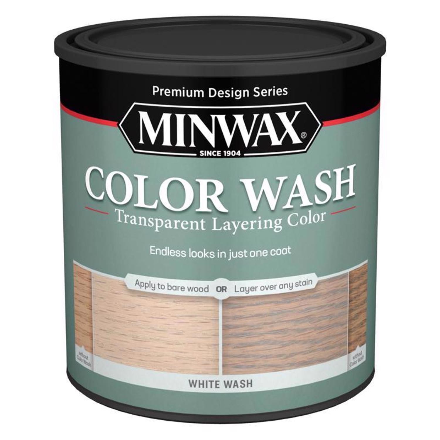 Minwax 618604444 Transparent Water-Based Wood White Wash Stain 1 qt. (Pack of 4)