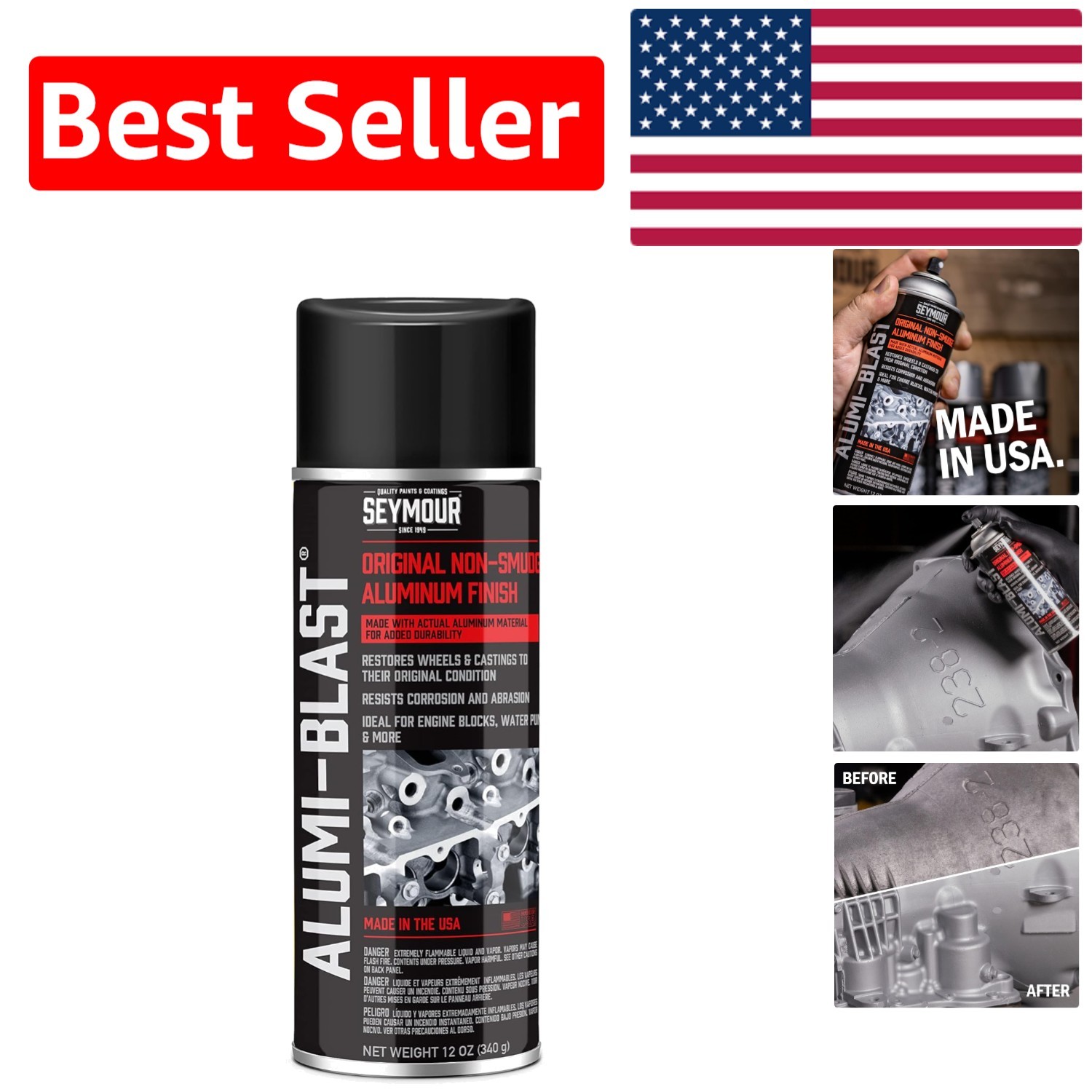 16-055 Alumi Blast Spray Paint – 12 Oz, Chip Resistant & Waterproof for Aluminum