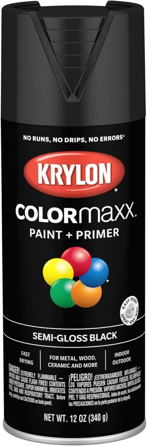 Versatile Black Aerosol Spray Paint – Krylon Colormaxx 12 Oz for Indoor/Outdoor