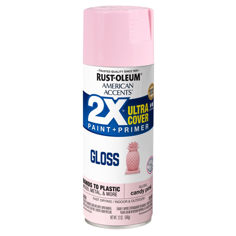 Multi-Surfaces 2X Ultra Cover Gloss Candy Pink Spray Paint Long Lasting Protecti
