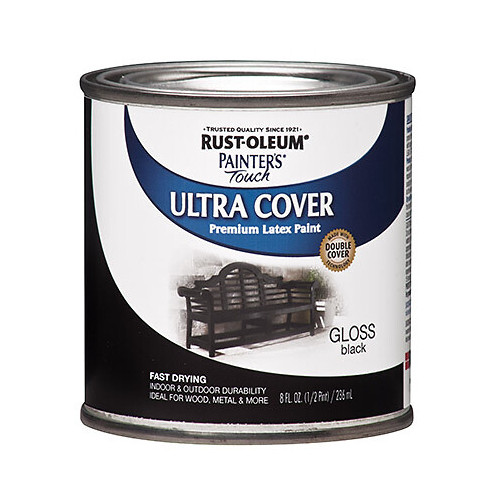 Rust-Oleum 1979-730 Painter’s Touch Ultra Cover Latex Paint, Gloss Black,