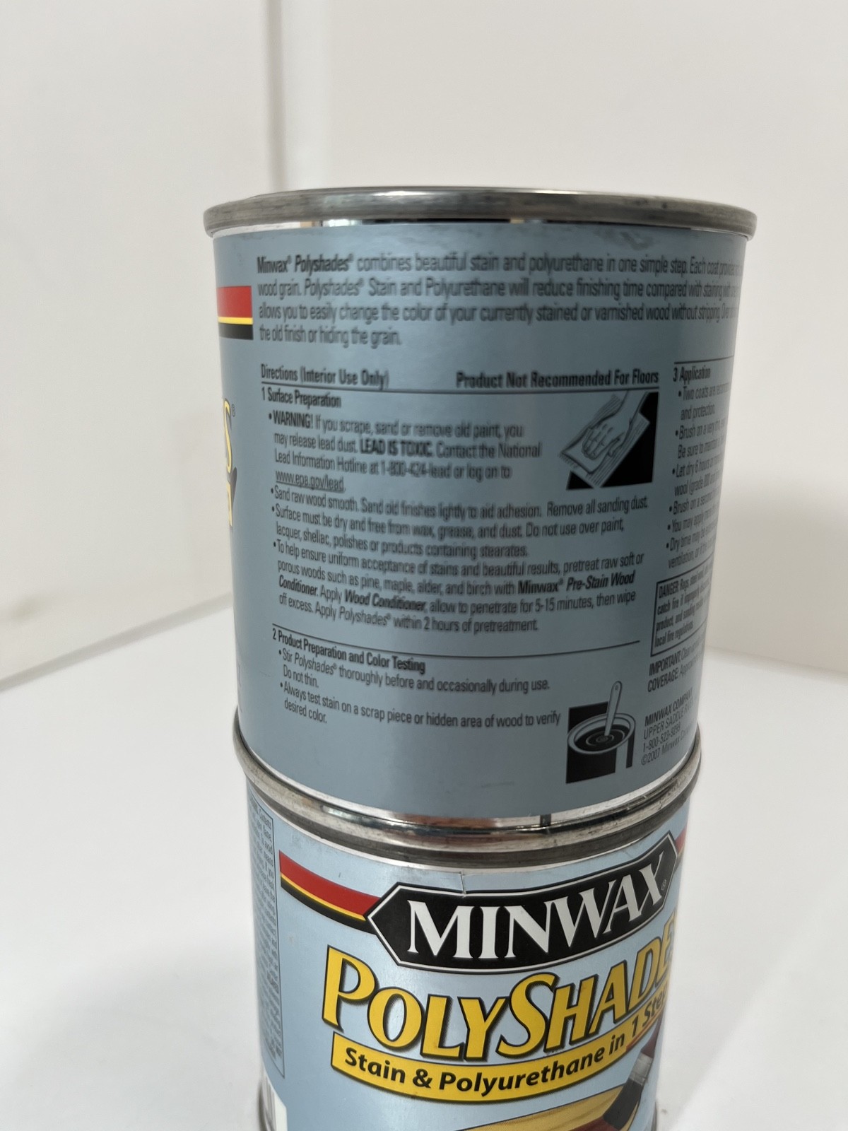 2x MINWAX PolyShades OLDE MAPLE GLOSS Wood Stain & Finish 1/2 Pint (8 oz) – NEW