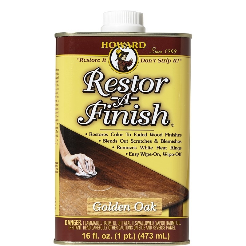 Howard RF3016 Wood Restorer, Golden Oak, Liquid, 16 oz, Can